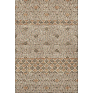 HomeRoots 10' Geometric Brown and Beige Washable Area Rug – Durable, Stain Resistant with UV Protection! 671366