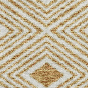 HomeRoots 5' X 8' Gold & Ivory Geometric Area Rug - Washable, UV-Protected, Pet-Friendly for Stylish Homes 671368