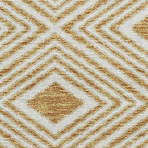 HomeRoots 9' X 12' Gold And Ivory Geometric Area Rug – Washable, UV Protected, Perfect for Family Spaces! 671371