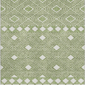 HomeRoots 5' X 8' Modern Green and Ivory Geometric Area Rug – Washable, UV Protected, Durable for High Traffic Spaces 671380