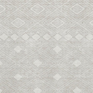 HomeRoots 8' X 10' Ivory & Beige Geometric Washable Area Rug – Stylish, Stain-Resistant, UV Protected Design! 671388
