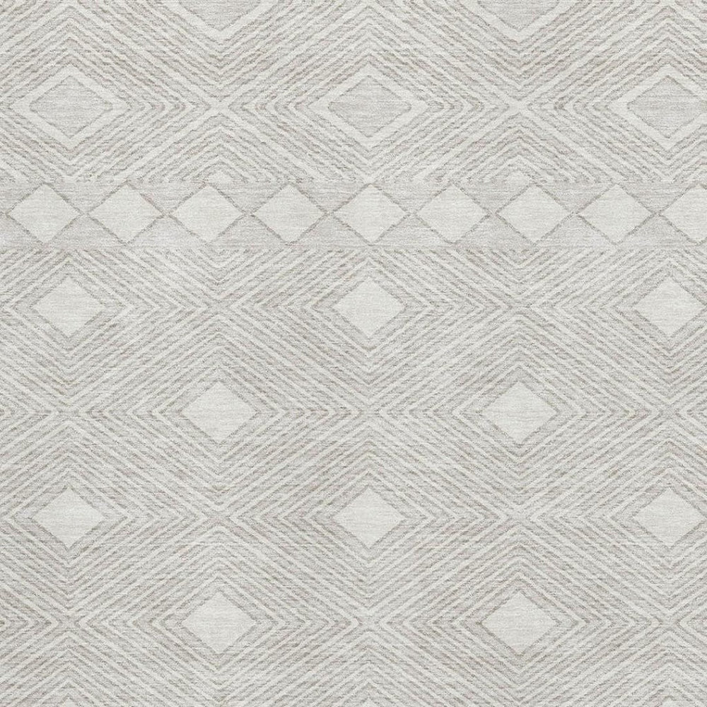 HomeRoots 9' X 12' Ivory and Beige Geometric Area Rug – Washable, Stain-Resistant, UV Protected for High Traffic Areas 671389