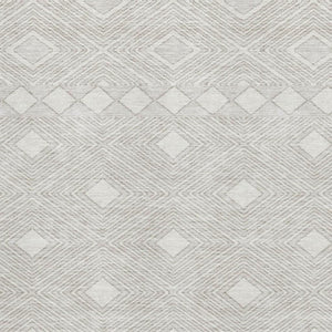 HomeRoots 9' X 12' Ivory and Beige Geometric Area Rug – Washable, Stain-Resistant, UV Protected for High Traffic Areas 671389