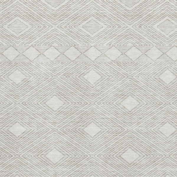 HomeRoots 9' X 12' Ivory and Beige Geometric Area Rug – Washable, Stain-Resistant, UV Protected for High Traffic Areas 671389