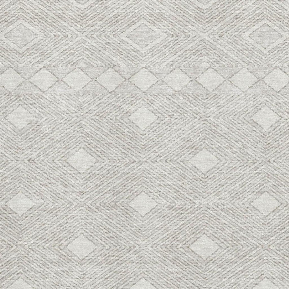 HomeRoots 10' X 14' Ivory & Beige Geometric Area Rug - Washable, UV-Protected, Perfect for Busy Homes! 671390