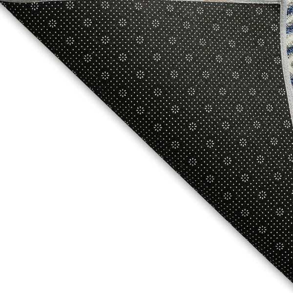HomeRoots 10' X 14' Navy Blue & Ivory Geometric Area Rug – Washable, UV Protected, Perfect for High-Traffic Spaces 671396