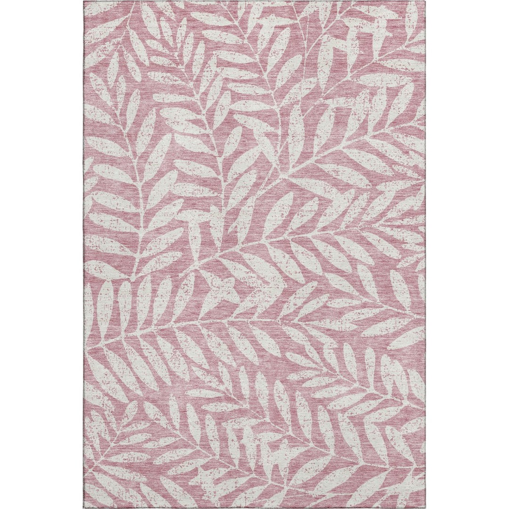 HomeRoots 8' X 10' Blush & Ivory Floral Area Rug - Washable, UV-Protected, Stylish & Family-Friendly Design 671430