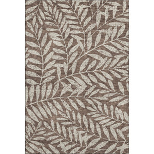 HomeRoots 8' X 10' Elegant Brown & Beige Floral Washable Rug with UV Protection for Stylish Living Spaces 671436