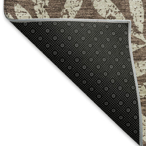 HomeRoots 9' X 12' Brown and Beige Floral Area Rug - Washable, UV Protected, Durable & Stylish for Any Room 671437