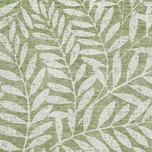 HomeRoots 8' X 10' Green & Beige Floral Area Rug - Durable, Washable, UV-Protected for Homes with Kids & Pets 671454