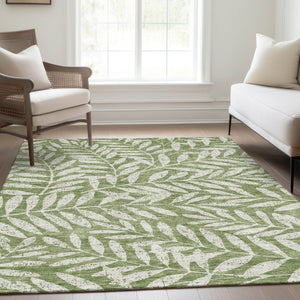 HomeRoots 9' X 12' Floral Washable Area Rug with UV Protection - Durable, Stain-Resistant Comfort for Your Home 671455