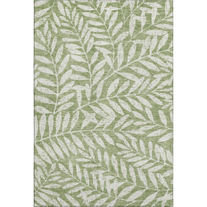 HomeRoots 10' X 14' Green And Beige Floral Washable Area Rug – UV Protected, Durable, Stylish for Large Spaces 671456