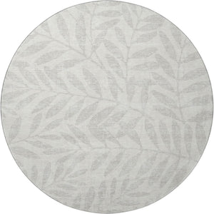 HomeRoots 8' Ivory and Beige Floral Round Rug - Washable, UV Protected, Perfect for Family Rooms & Play Areas! 671459