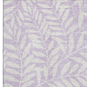 HomeRoots 8' X 10' Elegant Lavender & Ivory Floral Area Rug - Washable, Stain-Resistant, UV Protected Design 671466