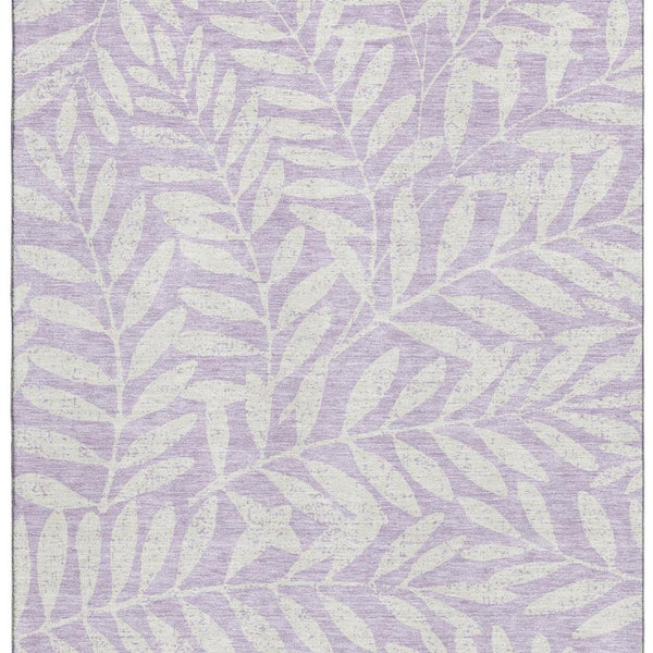 HomeRoots 8' X 10' Elegant Lavender & Ivory Floral Area Rug - Washable, Stain-Resistant, UV Protected Design 671466