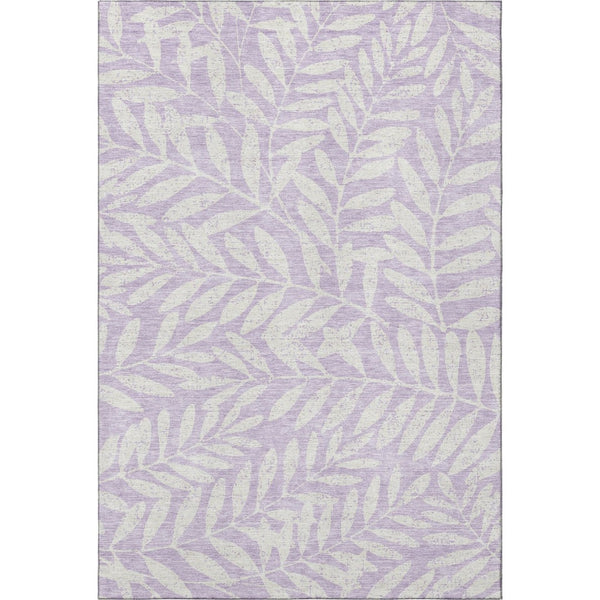 HomeRoots 9' X 12' Elegant Lavender & Ivory Floral Area Rug - Washable, UV Protected, Perfect for Busy Homes 671467
