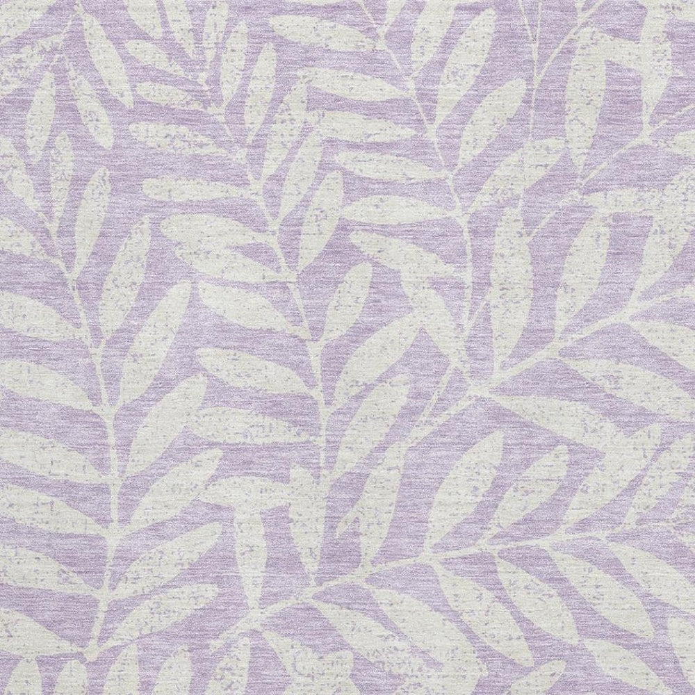 HomeRoots 10' X 14' Lavender Floral Area Rug - Washable, UV-Protected, Durable for Family Homes & Pets 671468
