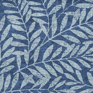 HomeRoots 5' X 8' Floral Area Rug in Navy & Sky Blue - Washable, UV Protected, Stain Resistant for High Traffic Areas 671470