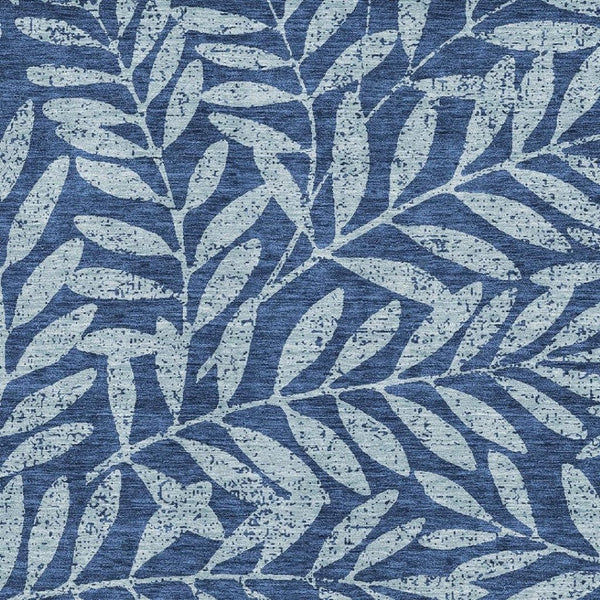 HomeRoots 5' X 8' Floral Area Rug in Navy & Sky Blue - Washable, UV Protected, Stain Resistant for High Traffic Areas 671470