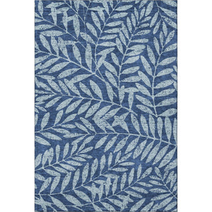 HomeRoots 8' X 10' Navy and Sky Blue Floral Washable Area Rug - Durable, UV-Protected Elegance for Homes 671472