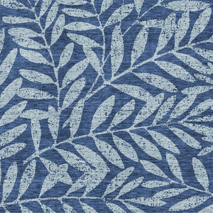 HomeRoots 10' X 14' Navy Blue & Sky Blue Floral Area Rug - Durable, Washable, UV Protected for Busy Homes 671474