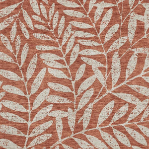 HomeRoots 9' X 12' Elegant Rust and Beige Floral Area Rug – Washable, UV Protected, Kid & Pet Friendly Design 671479