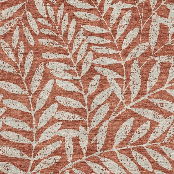 HomeRoots 9' X 12' Elegant Rust and Beige Floral Area Rug – Washable, UV Protected, Kid & Pet Friendly Design 671479