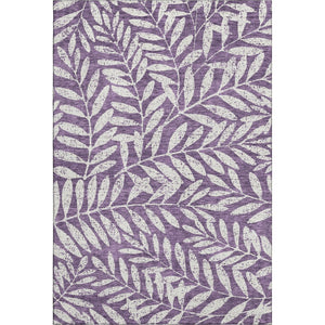 HomeRoots 5' X 8' Purple And Ivory Floral Area Rug - Washable, UV-Protected, Durable for Everyday Elegance 671482