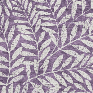 HomeRoots 5' X 8' Purple And Ivory Floral Area Rug - Washable, UV-Protected, Durable for Everyday Elegance 671482