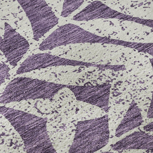 HomeRoots 8' X 10' Floral Area Rug in Purple & Ivory - Washable, Durable, UV-Protected for Any Room Style! 671484