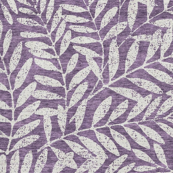 HomeRoots 9' X 12' Purple & Ivory Floral Area Rug - Washable, UV Protected, Stain-Resistant for Busy Homes! 671485