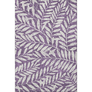 HomeRoots 9' X 12' Purple & Ivory Floral Area Rug - Washable, UV Protected, Stain-Resistant for Busy Homes! 671485