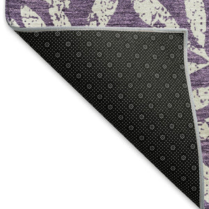 HomeRoots 10' X 14' Stunning Purple and Ivory Floral Area Rug – Washable, UV-Protected, Stain-Resistant Beauty! 671486