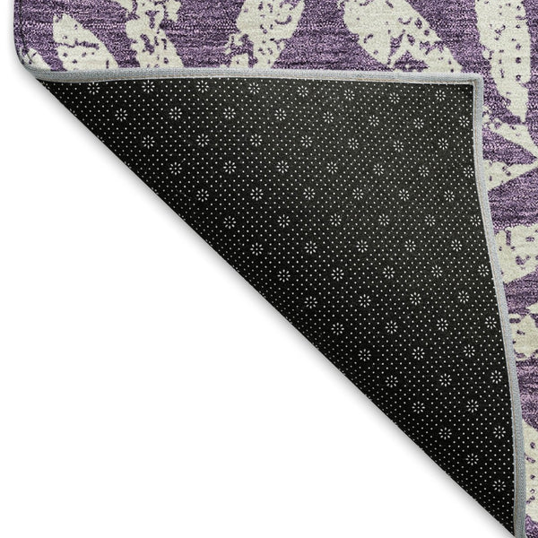 HomeRoots 10' X 14' Stunning Purple and Ivory Floral Area Rug – Washable, UV-Protected, Stain-Resistant Beauty! 671486