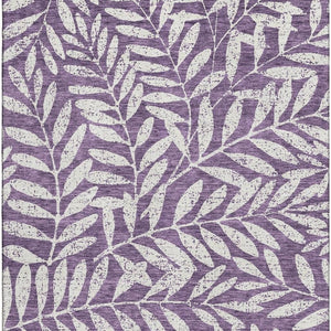 HomeRoots 10' X 14' Stunning Purple and Ivory Floral Area Rug – Washable, UV-Protected, Stain-Resistant Beauty! 671486