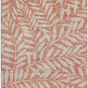 HomeRoots 5' X 8' Salmon and Beige Floral Area Rug - Washable, UV-Protected, Durable, Perfect for Families! 671488