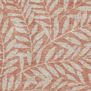 HomeRoots 10' Salmon & Beige Floral Washable Area Rug – Durable, UV Protected, Stain Resistant for Any Home 671492