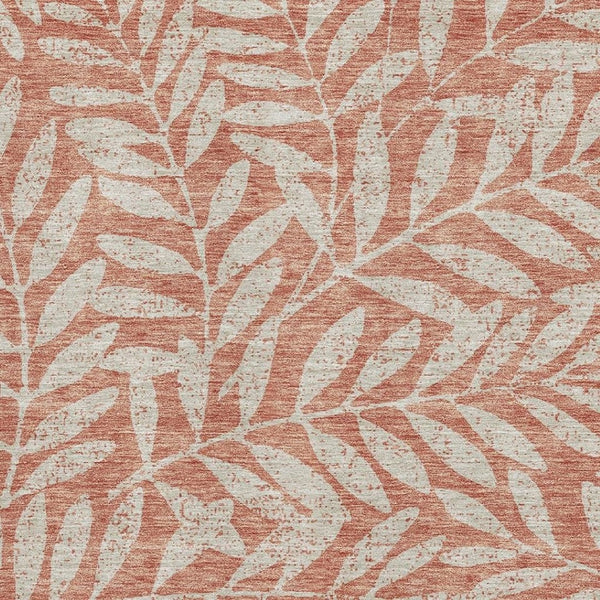 HomeRoots 10' Salmon & Beige Floral Washable Area Rug – Durable, UV Protected, Stain Resistant for Any Home 671492