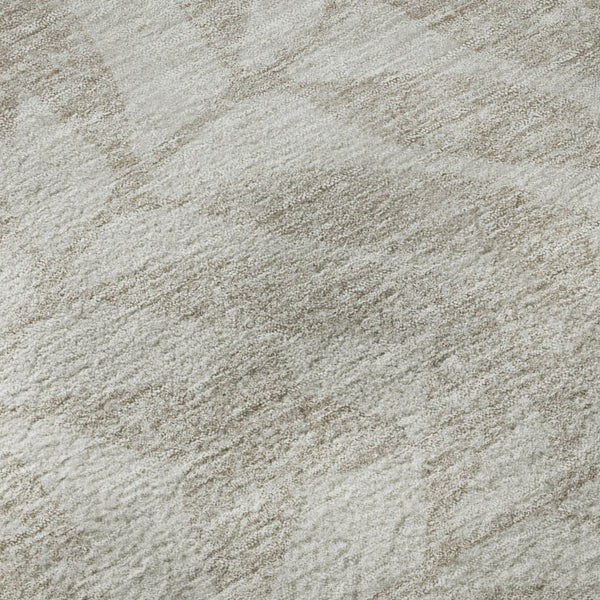 HomeRoots 8' Elegant Floral Washable Round Rug in Taupe & Beige - UV Protected, Durable & Easy Care Design 671495