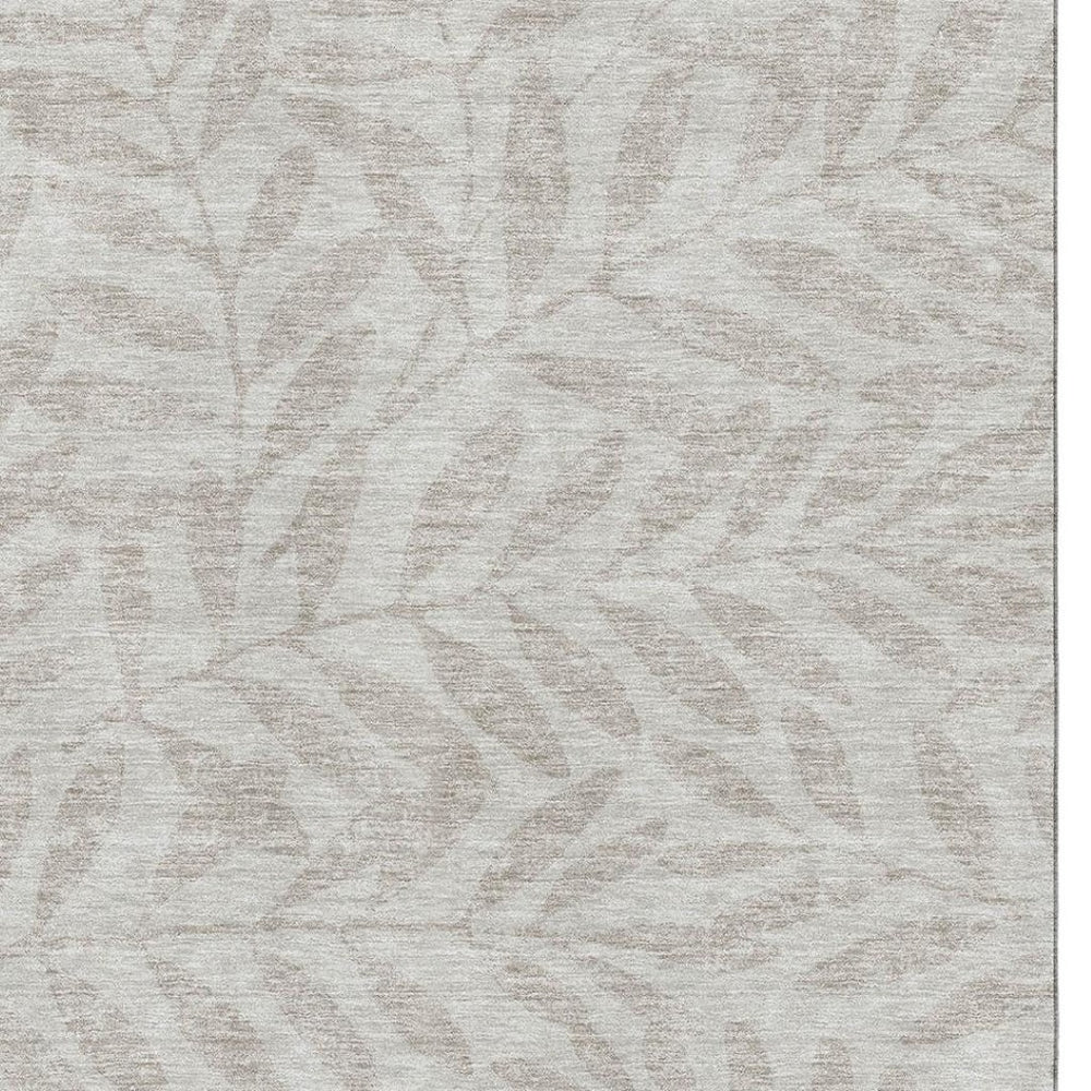 HomeRoots 8' X 10' Elegant Taupe & Beige Floral Washable Area Rug with UV Protection for Family Spaces 671496