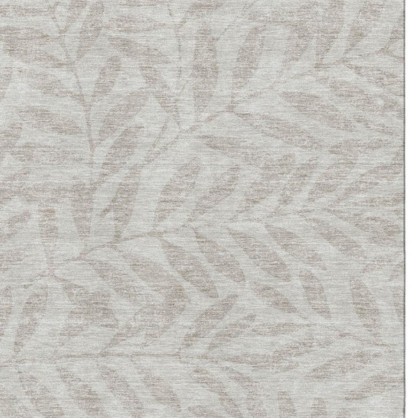 HomeRoots 8' X 10' Elegant Taupe & Beige Floral Washable Area Rug with UV Protection for Family Spaces 671496