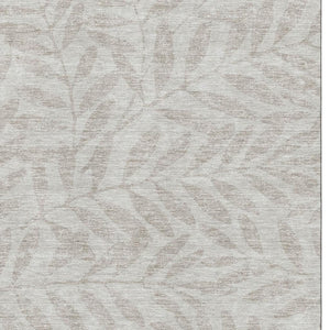 HomeRoots 9' X 12' Floral Washable Area Rug – Taupe & Beige with UV Protection for High-Traffic Spaces 671497