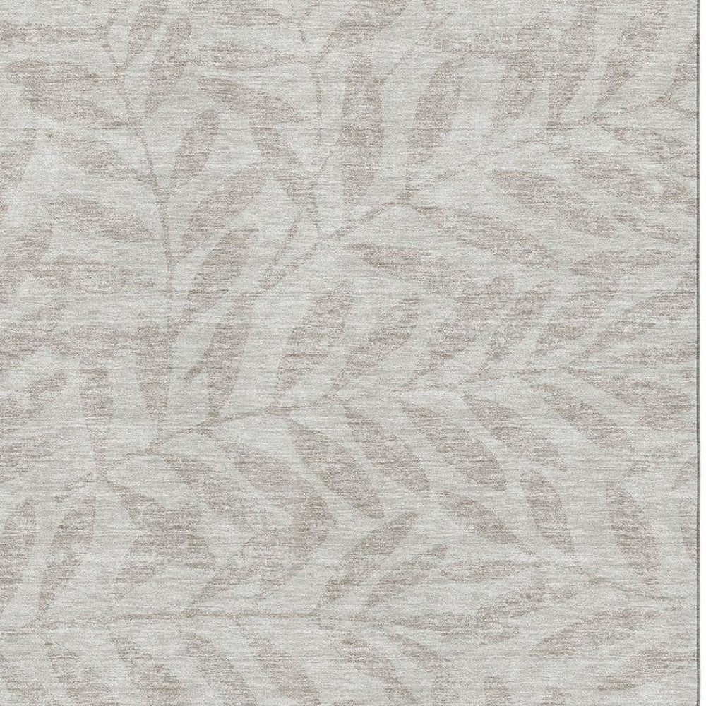 HomeRoots 10' X 14' Taupe and Beige Floral Area Rug – Soft, Durable, Stain-Resistant with UV Protection for Everyday Use 671498