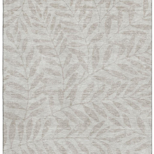 HomeRoots 10' X 14' Taupe and Beige Floral Area Rug – Soft, Durable, Stain-Resistant with UV Protection for Everyday Use 671498