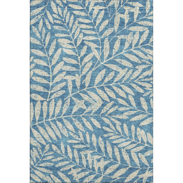 HomeRoots 10' X 14' Teal and Beige Floral Area Rug - Washable, Durable, UV-Protected for High-Traffic Spaces 671504
