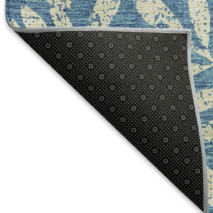 HomeRoots 10' X 14' Teal and Beige Floral Area Rug - Washable, Durable, UV-Protected for High-Traffic Spaces 671504