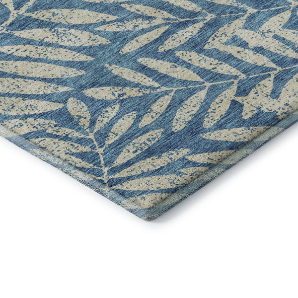 HomeRoots 10' X 14' Teal and Beige Floral Area Rug - Washable, Durable, UV-Protected for High-Traffic Spaces 671504