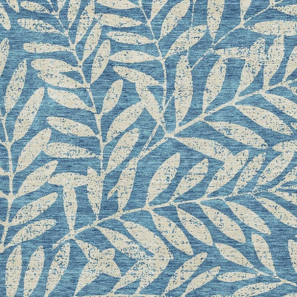 HomeRoots 10' X 14' Teal and Beige Floral Area Rug - Washable, Durable, UV-Protected for High-Traffic Spaces 671504