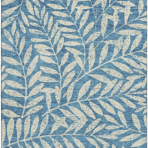 HomeRoots 10' X 14' Teal and Beige Floral Area Rug - Washable, Durable, UV-Protected for High-Traffic Spaces 671504
