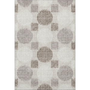 HomeRoots 5' X 8' Beige Ivory Taupe Geometric Area Rug - Washable, UV-Protected, Durable for Family Homes 671506